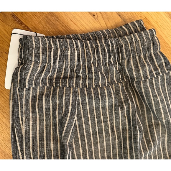 New With Tags - Wide Leg Cropped Cotton Linen Striped Harem / Palazzo Pants - Picture 6 of 6